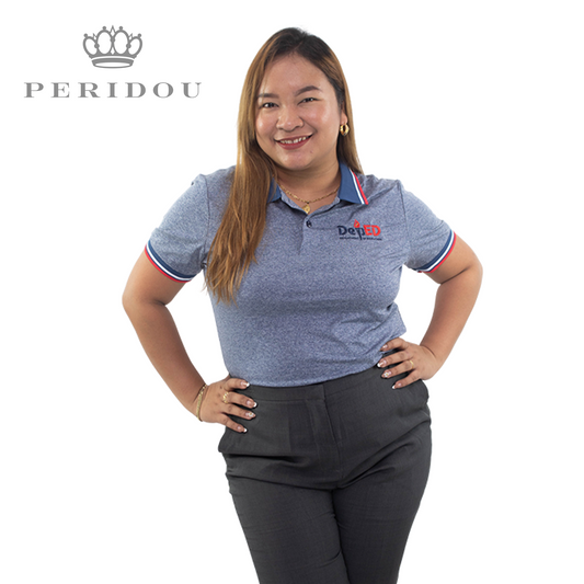 lPeridou x Teacher Karla UNISEX Dri-fit Polo Shirt TCT-3 Denim