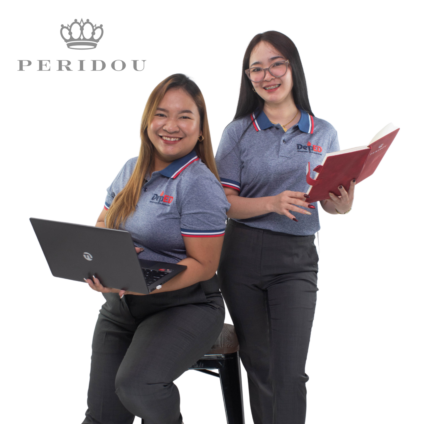 lPeridou x Teacher Karla UNISEX Dri-fit Polo Shirt TCT-3 Denim