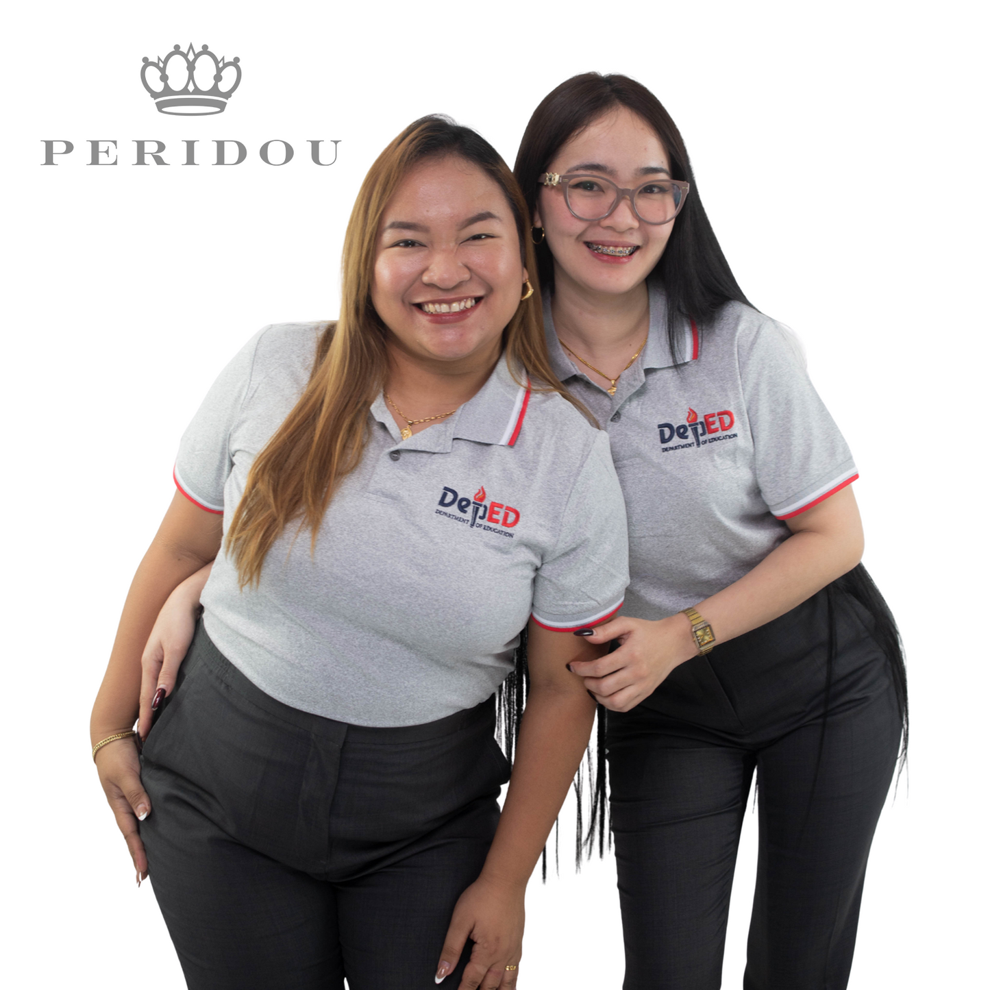 lPeridou x Teacher Karla UNISEX Dri-fit Polo Shirt TCT-1 Gray