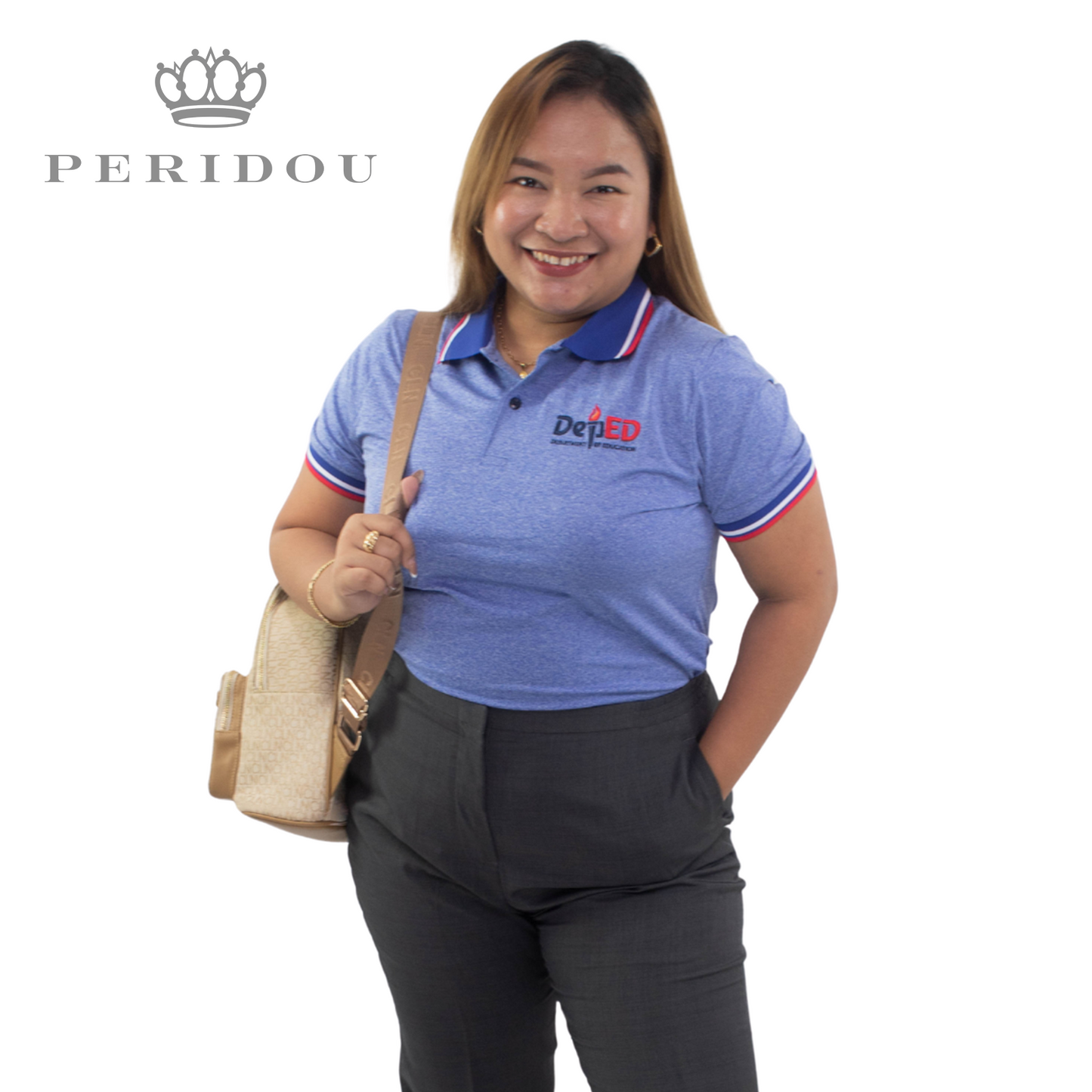 Peridou x Teacher Karla UNISEX Dri-fit Polo Shirt TCT-2 Light Blue