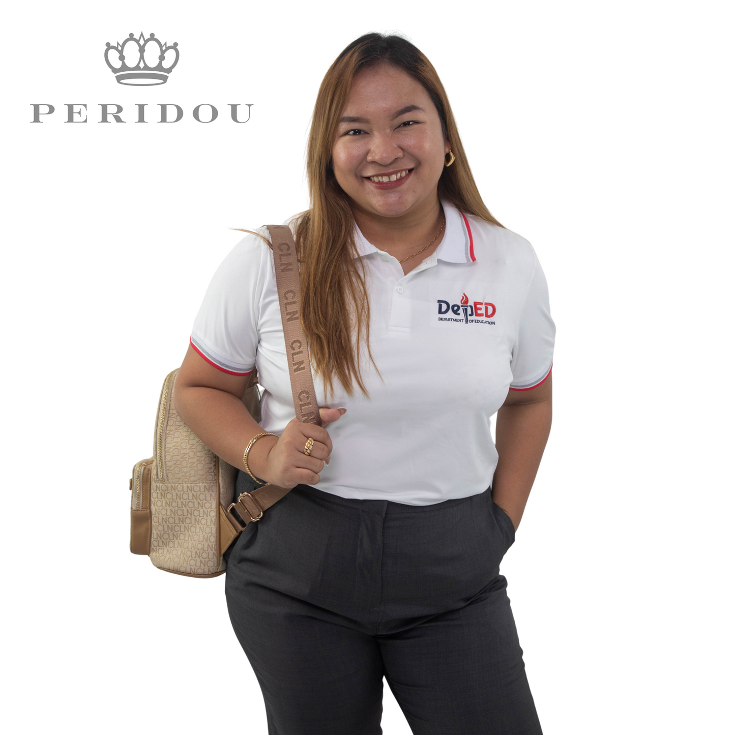 Peridou x Teacher Karla UNISEX Dri-fit Polo Shirt TCT-4 White