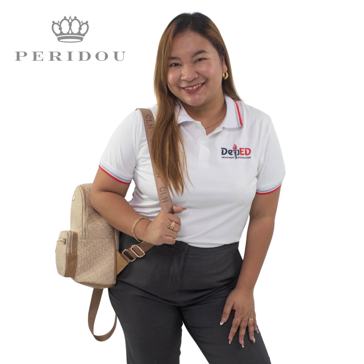 Peridou x Teacher Karla UNISEX Dri-fit Polo Shirt TCT-4 White