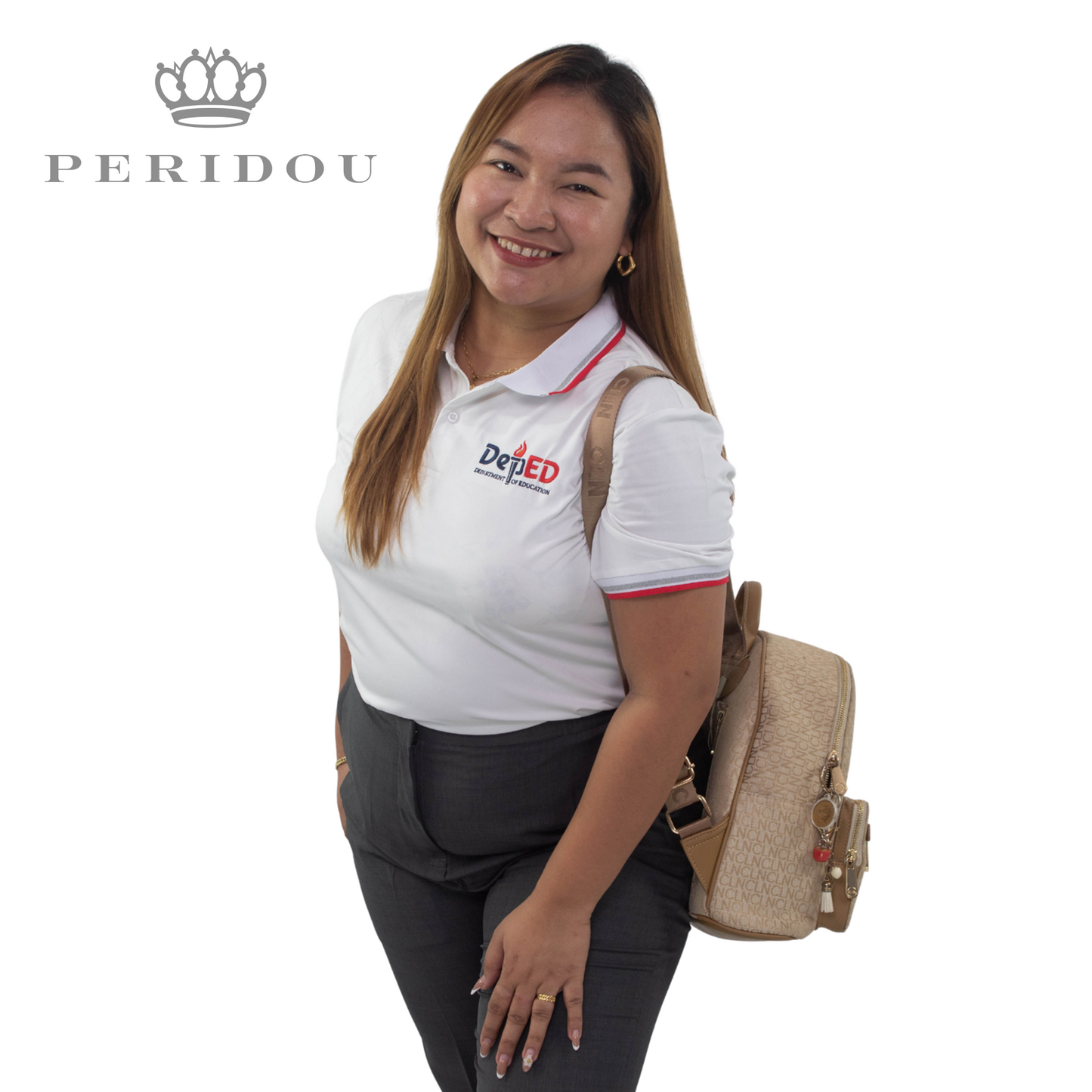 Peridou x Teacher Karla UNISEX Dri-fit Polo Shirt TCT-4 White